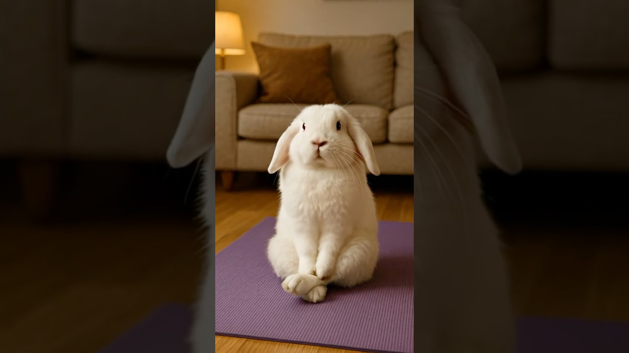 Rabbit&rsquo;s Secret Yoga Routine Unlocked! #ai #rabbit #bunnyvlog #pets #animals #shorts #yoga #cute