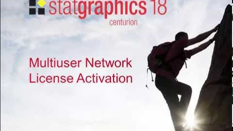 Statgraphics 18 Multiuser Network License setup