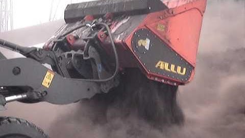 ALLU Transformer Screener Crusher - Crushing Peat Briquette