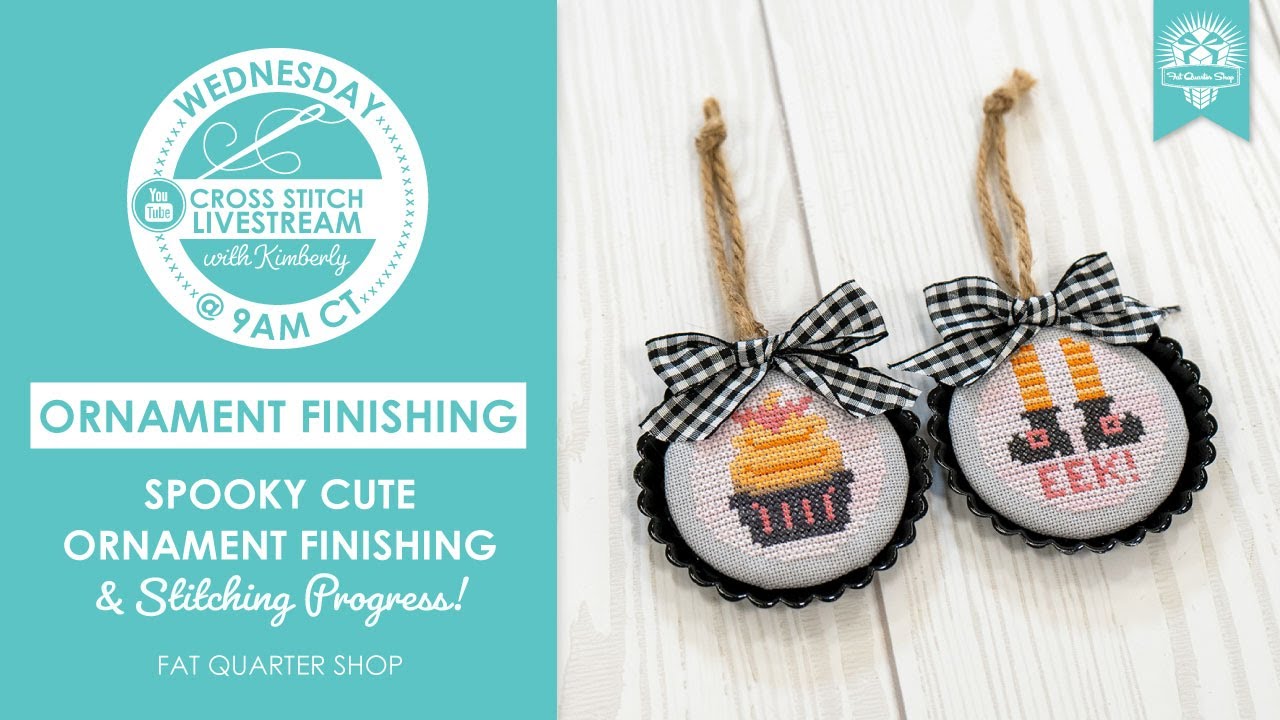 LIVE: Spooky Cute Ornament Finishing & Stitching Progress! - FlossTube