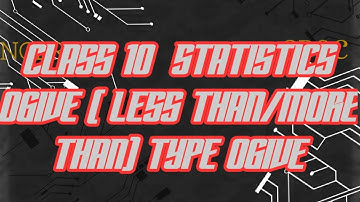 CLASS 10 STATISTICS PROBLEMS ON OGIVE ( LESS THAN/MORE THAN TYPE) for NCERT#CBSC