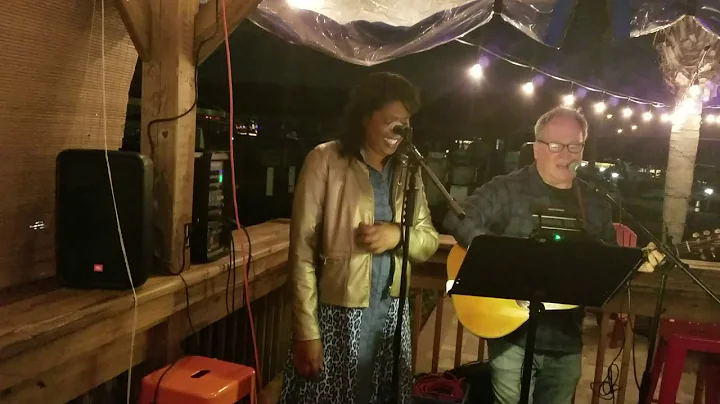 Mark and Myrna at The Sunset Tiki bar