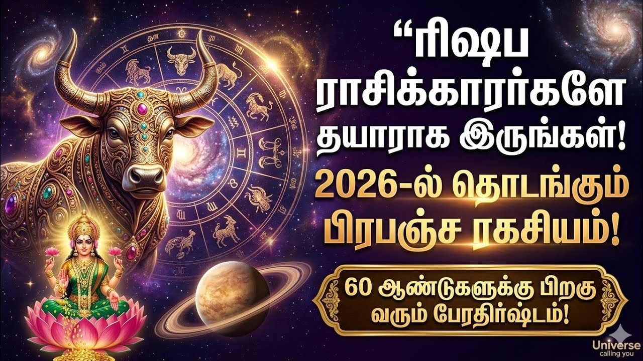 ​ரிஷப ராசி: 60 வருட போராட்டத்திற்கு முற்றுப்புள்ளி! இனி ராஜ வாழ்க்கை தான்! 2026-ல் நடக்கும்  மாற்றம்