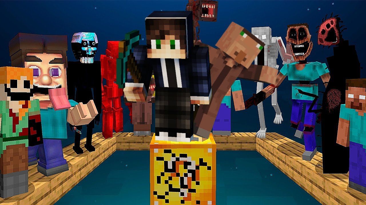 Preživeo Sam na LUCKY BLOCKU sa Svima HORROR Modovima  u Minecraftu