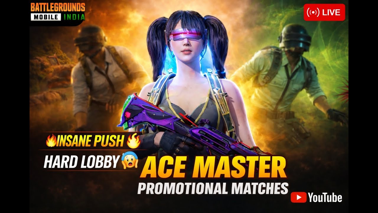 ACE MASTER PROMOTION  MATCH 👿🔥 | HARD LOBBY INSANE PUSH | BGMI LIVE