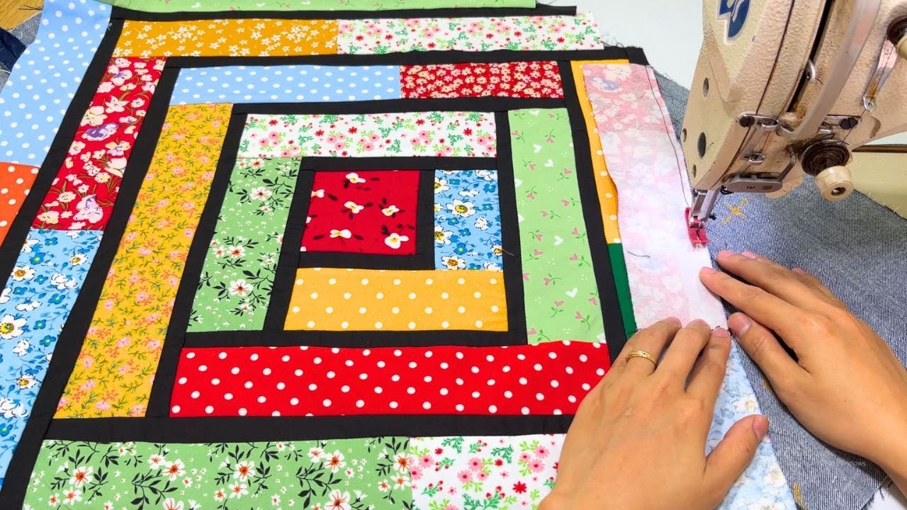 Using Strips Only - Scrap Fabric for Beginners / Easy Patchwork Rug Step by Step