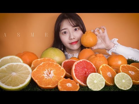 ASMR🍊9가지 귤 닮은 과일 리얼사운드 먹방[꿀꿀선아](오렌지, 귤,천혜향,한라봉,자몽,라임,메로골드자몽,이스라엘자몽,레드향),suna asmr,音フェチ