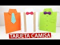 👔 Tarjeta camisa para el día del Padre (con corbata y pajarita)