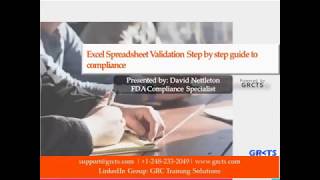 Excel Spreadsheet ValidationStep by Step Guide to Data Integrity Compliance by GRCTS