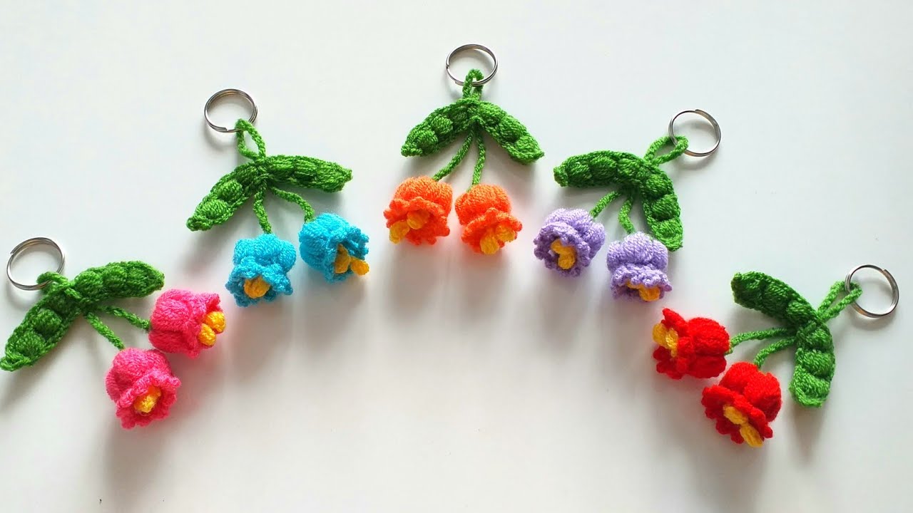 ❣subtitled❣PARÇA İPLERLE LALELİ ANAHTARLIK YAPALIM/CROCHET KEYCHAİN/AMİGURUMİ ANAHTARLIK YAPIMI
