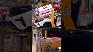 कार के टायर रोबोट से (robot assembling tyre) #robot #car #tyre #assembly #shorts #techshorts