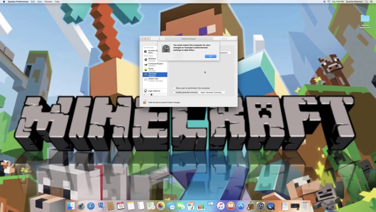 How to create a user on ur iMac