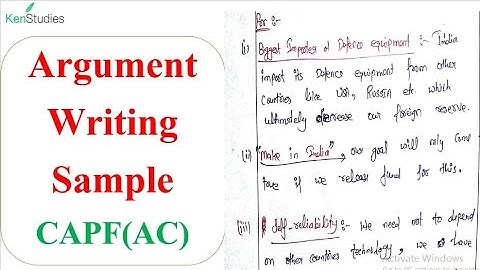 CAPF(AC) Argument Writing Sample of a Candidate...#CAPF#AC#Argument#writing