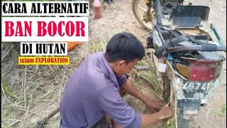 SOLUSI BAN BOCOR DI HUTAN #banbocor #motorcycle #hutanlindung