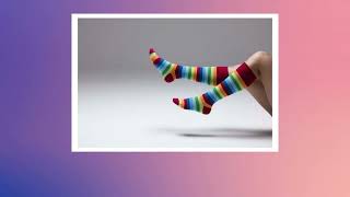 Womens Red Rainbow Stripe Knee High Socks