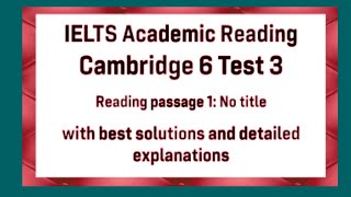 IELTS 6 READING | TEST 3 PASSAGE 1 | THE POWER OF |...ouTube ·Pakistan