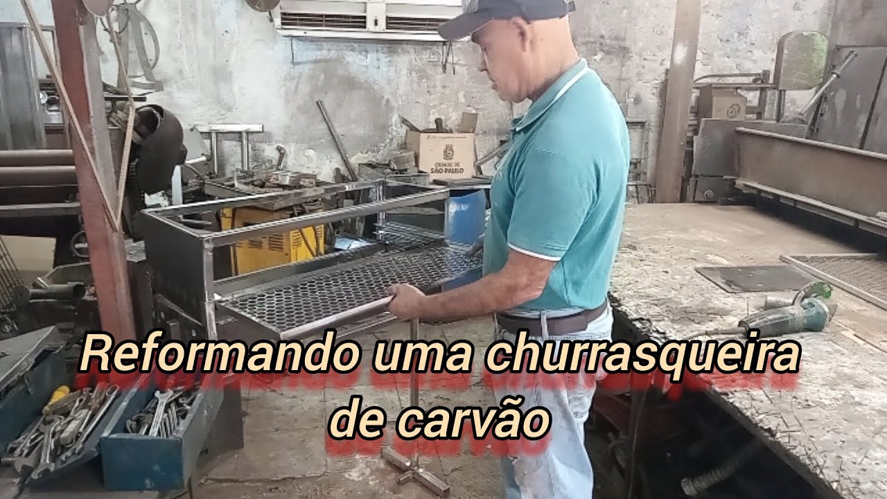 Churrasqueira inox#reformando#ficou novinha veja esse video//canal do zezinho lacerda