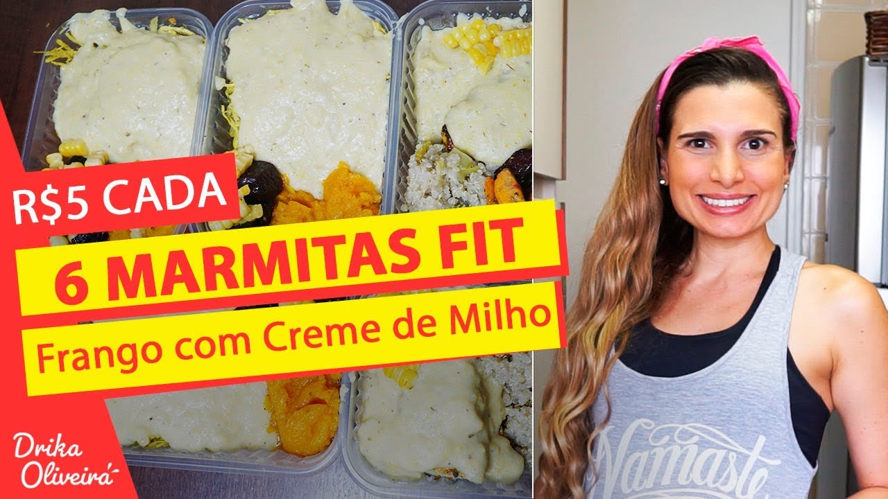 R$5 POR MARMITA FITNESS - COZINHANDO  ALMOÇO E JANTAR DA SEMANA - Frango com creme de milho #Ep.17