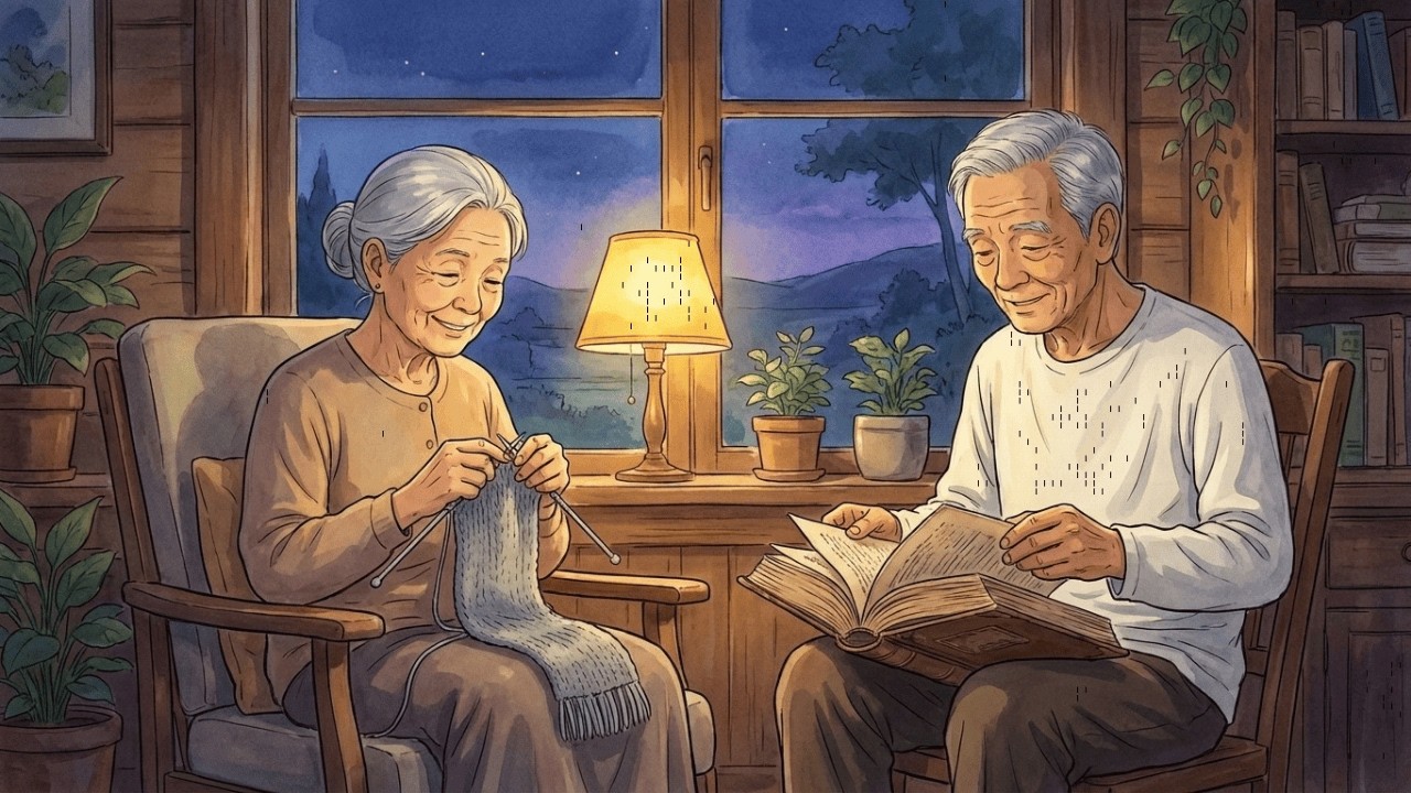 Feeding Dinner in an Old Tiled-Roof House | Rain & Grandparents Warmth (Ghibli AI Art Style)