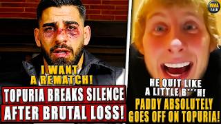 Ilia Topuria CALLS FOR A REMATCH after loss to Gaethje! Paddy GOES OFF on Topuria;Strickland-Gaethje