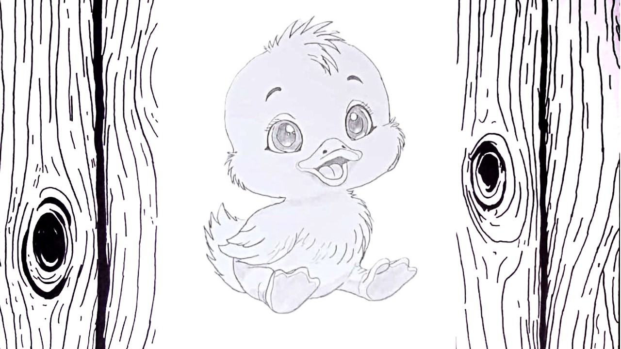 Dibujando Patito I estilo caricatura paso a paso formación de dibujo