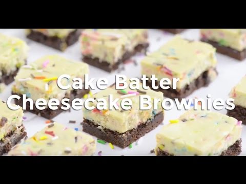 Cake Batter Cheesecake Brownie Bars