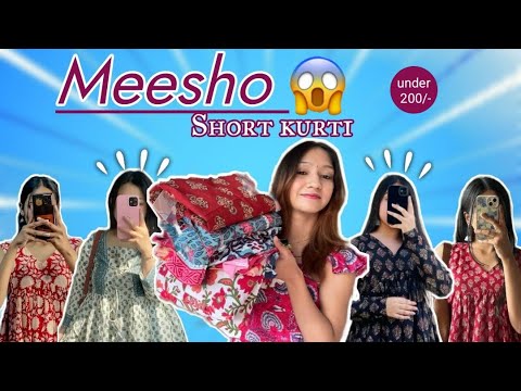 Meesho *Short Kurti Haul* Starting ₹ 187 😍| MEESHO Haul 💕 tryon Haul #meesho