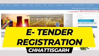 Tender Registration Chhattisgarh I Bidder Enrollment Chhattisgarh I ETENDER REGISTRATION screenshot 5