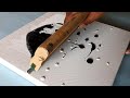 Easy Abstract Painting Demo / Using Only Rubber Squeegee / One Week Black and White Challenge /Day7