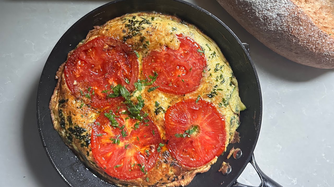 Tomato and zucchini omelette
