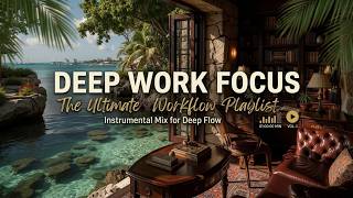 Work zone - Relaxing work music for concentration and deep focus in a tropical library