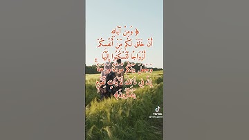 وَمِنْ آيَاتِهِ أَنْ خَلَقَ لَكُم مِّنْ أَنفُسِكُمْ أَزْوَاجًا لِّتَسْكُنُوا (من سورة الروم)