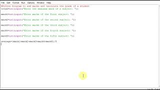 Famous Python Program to add marks and calculate the grade of a student Profile