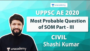 UPPSC AE 2020 | Most Probable Question of SOM Part - III | Civil | Shashi Kumar