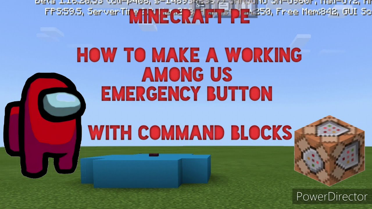 Minecraft PE Tutorial: How To Build A Working Among Us Emergency Button ...