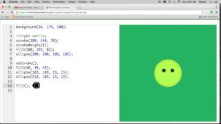 How to make Smiley EMOJI in JavaScript using Khan Academy