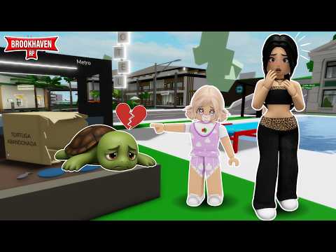 😮WE FOUND AN ABANDONED BABY TURTLE🐢IN BROOKHAVEN SHOULD WE TAKE IT HOME? ROBLOX #roblox