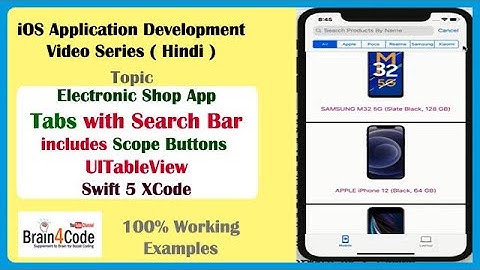 Implements Tabs with Tab Bar Controller and Search Bar with Scope Buttons in  Swift 5 XCode | Hindi