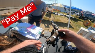 She said "Pay Me"! at this flea market.