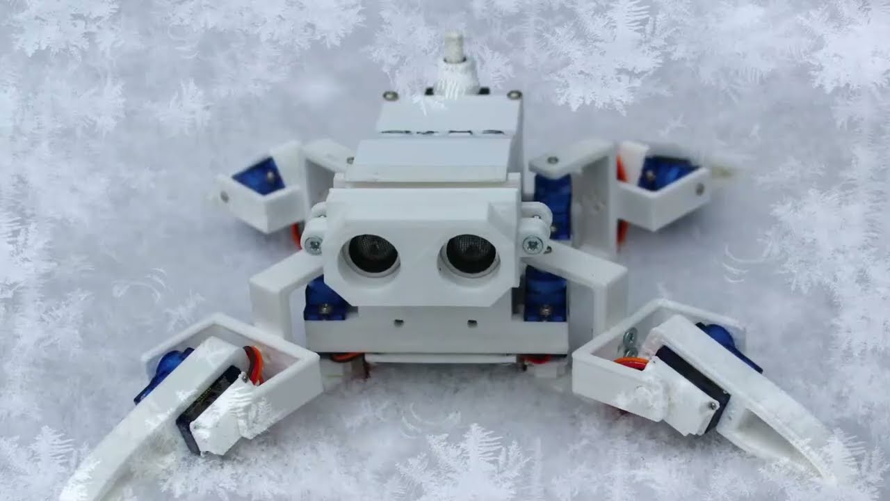 3d printed robotic spider. autonomous  walking and doing tricks (running on an arduino nano + sg90)