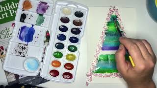 Art with Kasey: Triangle Taped Tree Watercolor