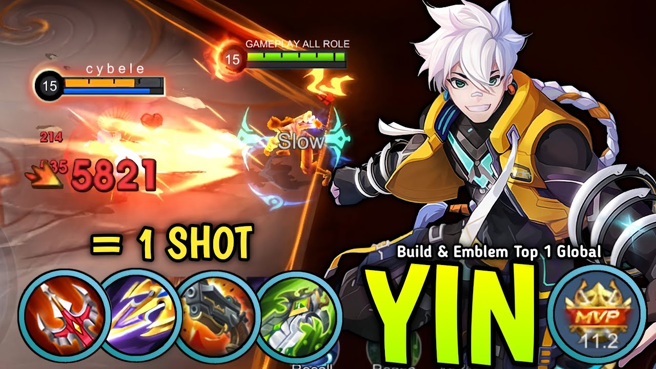 21 Kills Brutal DMG!! Yin New One Shot Build and Best Emblem 100% ...
