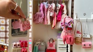BARBIE Closet: Barbie Loves PINK💗 | ASMR Clean & Organize Miniature Closet