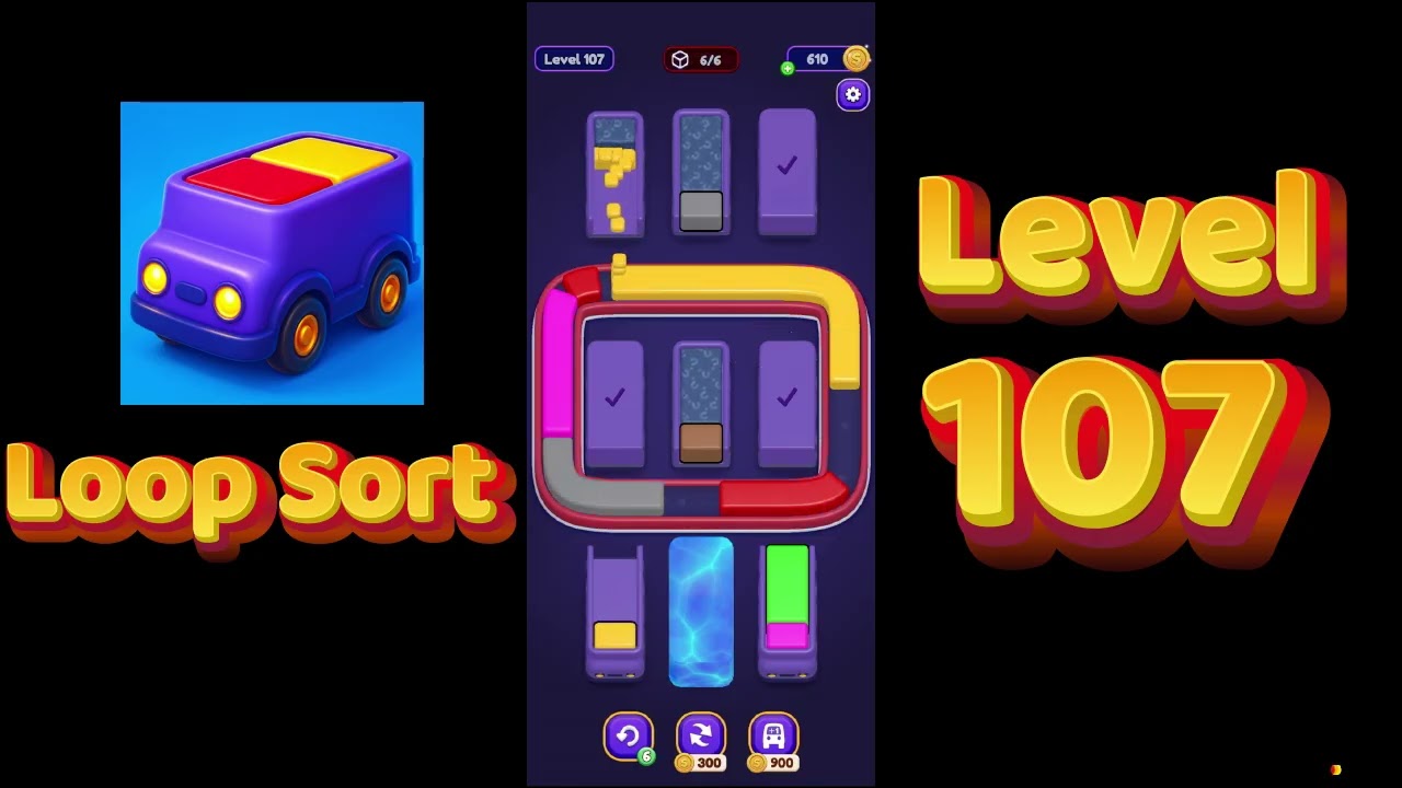 Loop Sort Level 107 Walkthrough 🚚🧩 | Truck Puzzle Game | Solutionguruji