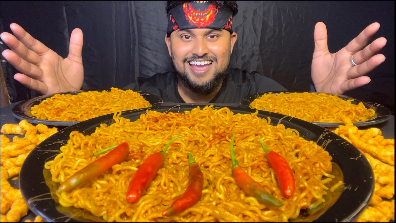 ASMR MUKBANG | Eating spicy masala maggi | Eating challenge asmr | Big bite