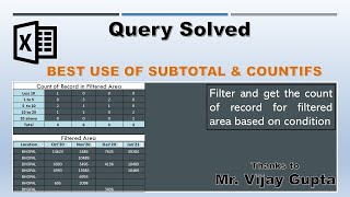 COUNTIFS Filtered Data in Excel