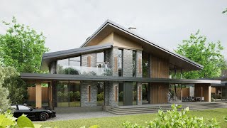 Проект двухэтажного дома в Подмосковье  350 м2
