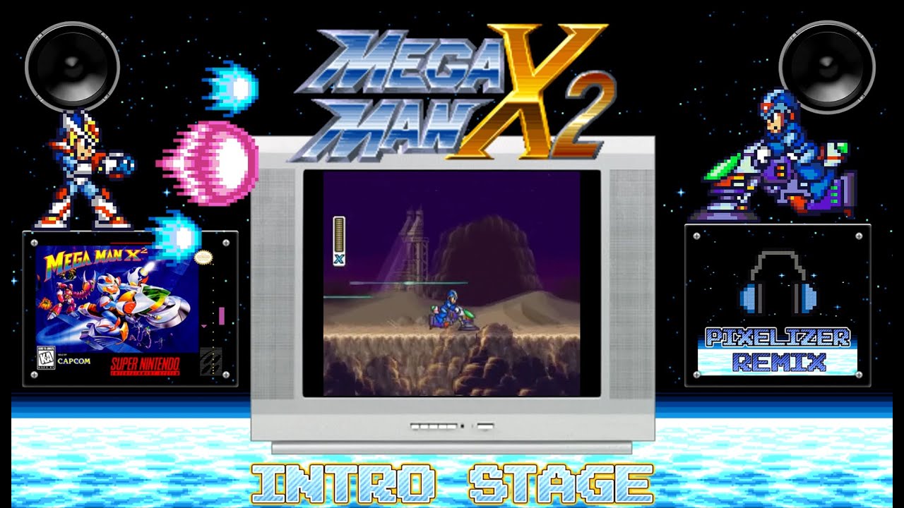 Mega Man X2 - Video - Intro Stage Theme - Super Nintendo Snes - Pixelizer REMIX