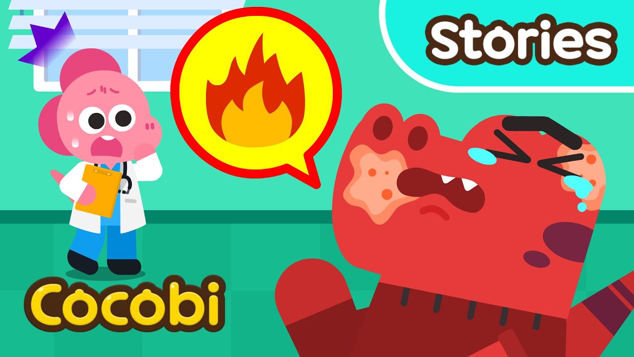 Daddy T-Rex Got Burned😱 Hospital Cartoon for Kids | Cocobi - YouTube