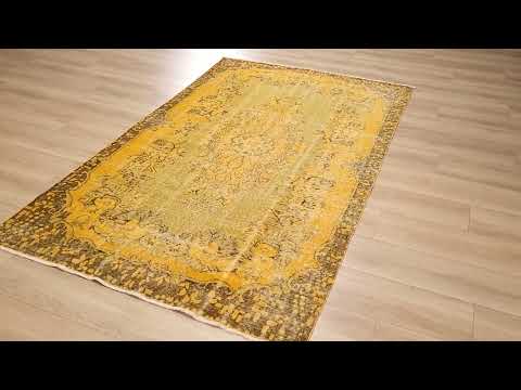 El Dokuma Vintage Desenli Klasik Sarı Yün Halı inceleme videosu kapak görseli